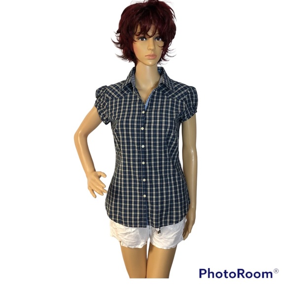 Old Navy Tops - OLD NAVY PLAID BUTTON DOWN SHIRT